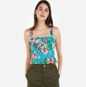 Express| NWT Floral Smocked Tank Top XL